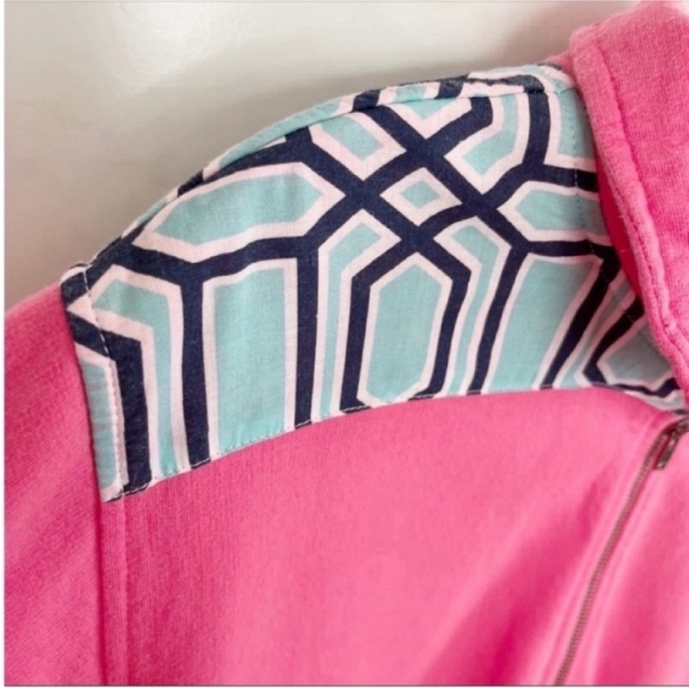 Simply Southern shirt pullover pink Baklava pattern quarter zip - Picture 4 of 9
